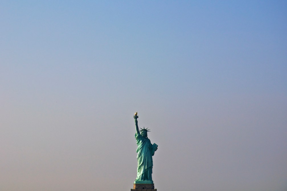 Standing tall, with solitary dignity and majesty.