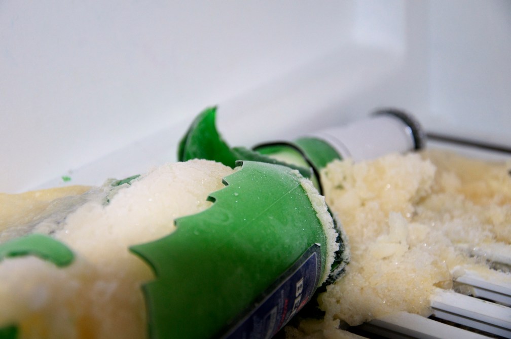 Now you know what happens when you freeze beer.